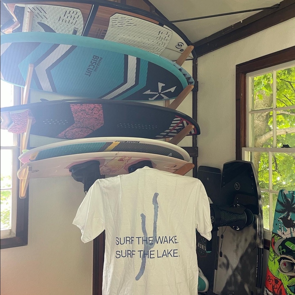 Unisex Keukasurfco surf the wake surf the lake t shirts, comes in all sizes!